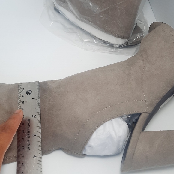 SALE ‼️ Over Knee Open Toes Faux Suede Boots NEW - Picture 13 of 16